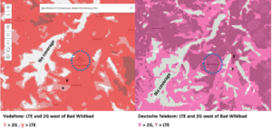 Vodafone and DT Coverage map